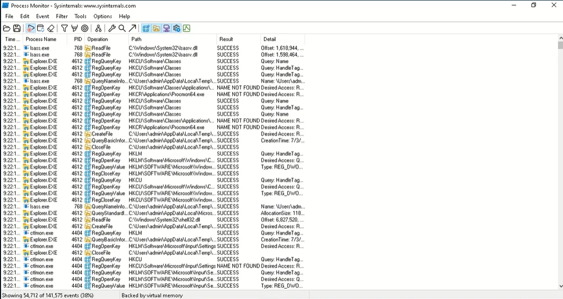 Sysinternals Suite: Process Monitor, one of the suite’s tools